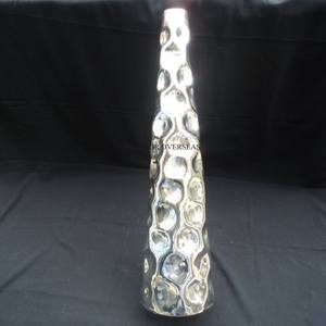 Venta caliente Aspecto atractivo Textura martillada Diseñador de lujo Heavy Duty Metal Plata Brillante Pulido Florero DE LA India - Product Image 6
