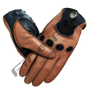 Guantes ecuestres de cuero genuino antideslizantes de primera calidad, guantes transpirables de invierno con cierre de hebilla de dedo completo, guantes de ciclismo - Product Image 2