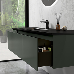 TONA Diana stile moderno <span class=keywords><strong>antracite</strong></span> verde MDF a parete LED argento specchio resistente all'acqua morbido <span class=keywords><strong>bagno</strong></span> Vanity eco-friendly - Product Image 3
