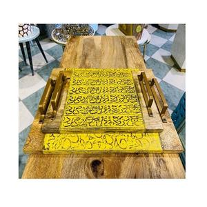 Juego de bandejas de madera de alta calidad para servir-2 tamaños diferentes para aperitivos y dátiles Forma rectangular a un precio - Product Image 2