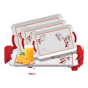 EDGE TRAY-Plateaux en mélamine de haute qualité Conception personnalisée 4 PCS Ensemble de grands plateaux servant en gros à bas prix - Product Image 1