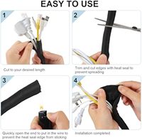 GSKJ Gestión de cables Envoltura de cable en espiral flexible Manga expandible-Protector de administrador de cable de poliéster Corrector Organizador de cables