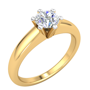 Elegante anillo clásico de oro de 14 quilates para mujer con 0.5Cts VS Clarity Lab Grown EF Color Diamond Jewelry - Product Image 1
