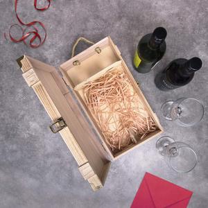 Cổ điển bằng gỗ duy nhất rượu vang hoặc rượu sâm banh chai hộp quà tặng với xử lý-hộp gỗ để đóng gói, lưu trữ, Hộp Quà Tặng xuất khẩu Thuế thấp - Product Image 5