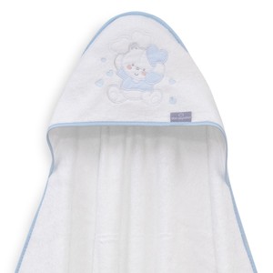 Toalla de Baño de Bambú 100x100 con Diseño Azul Oso Corazones para Productos de Baño para Bebés - Product Image 1