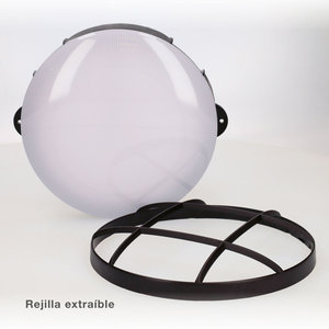 Lampada da parete LED da esterno rotonda Oxalis con griglia 15W 950Lm 6500K IP65 nera (GSC 200205007) - Product Image 4
