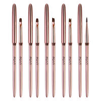 Pinceau à ongles BQAN en promotion, effet ombré, manche en métal rose doré, pour gel UV, échantillon gratuit