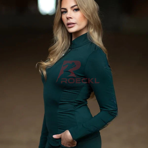 Chemise de sport équestre équitation femmes respirant séchage rapide évacuation de l'humidité design élégant tissu extensible haut pour femme - Product Image 5
