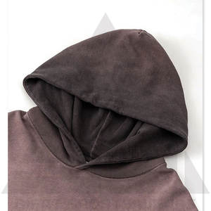 Sweat-shirt à capuche tendance délavé à l'acide, look vintage unique, streetwear confortable, épaules tombantes, femme, hiver, tissu en molleton - Product Image 4