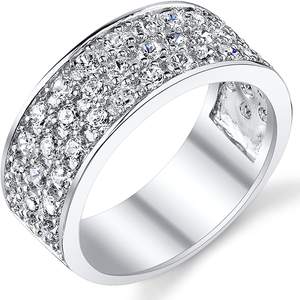 Anillo de compromiso de diamante cultivado en laboratorio de forma redonda de 2,20 quilates, banda de boda para hombre de oro blanco de 14K certificada por IGI de fabricante indio - Product Image 1