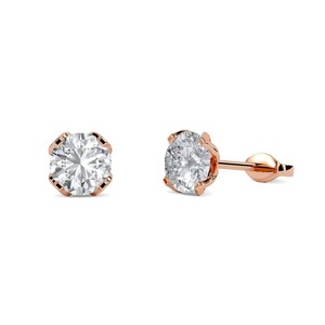 Pendientes Clásicos de Diamantes Redondos de 0.30 Ct, Diamantes Cultivados en Laboratorio en Platino, para Fiestas, de Lujo - Product Image 1