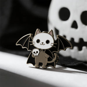 OEM/ODM Available Cute for <strong>Cat</strong> &amp; Bat Halloween Brooch <strong>Antique</strong> Cartoon Enamel Pin Festive Jewelry Gift for Party &amp; Decoration - Product Image 3
