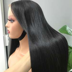 Venta al por mayor 13x6 hueso recto transparente encaje pelucas de cabello humano vendedores 12A pelo crudo sin cola Full HD peluca con malla frontal - Product Image 2