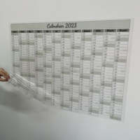 Calendrier mural effaçable à sec 2026, planificateur annuel, tableau blanc statique réutilisable sans adhésif, durable pour le bureau, la maison et l'école