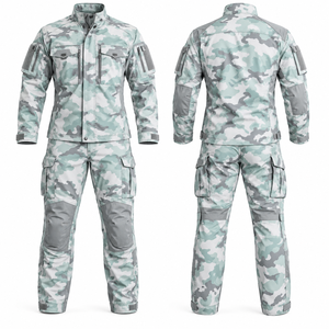 Ensemble uniforme tactique camouflage personnalisé MEGAMAPLE pour homme, poches cargo, genoux renforcés, tissu tissé indéchirable, imperméable - Product Image 1