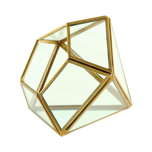 Modern Hexagonal Clear <b>Glass</b> Brass Metal Frame High Quality Customizable Size Jewelry Display Case Organizer Storage <b>Box</b> Home - Product Image 4