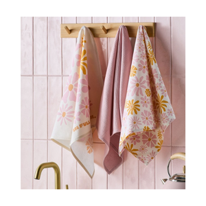 Serviettes de cuisine en coton biologique 100% brodé, motif floral de coquelicot rouge, écologiques, lavables en machine, forme rectangulaire - Product Image 5