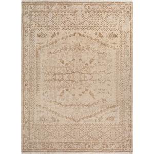 พรมขนสัตว์ถักมือ Erbe สีเบจ-น้ำตาล ลายเหรียญรูปสี่เหลี่ยมผืนผ้า สำหรับบ้าน ห้องโถงทางเข้า ห้องนั่งเล่น-AKWL-1812 - Product Image 1