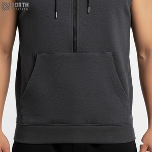 Camiseta sin mangas con capucha en blanco de sublimación de alta calidad para hombre, Sudadera con capucha sin mangas para entrenamiento de boxeo, Camiseta deportiva con capucha Reversible - Product Image 3