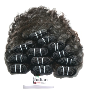 Paquete de Cabello Humano Indio Virgen de la Mejor Calidad 100%, Tejido Rizado, Donante Único, Doble Trama, Sin Procesar, Cutícula Alineada para Exportación - Product Image 1