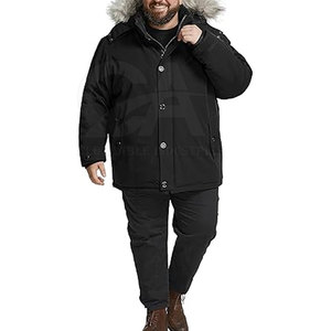 Veste en fausse fourrure à capuche pour homme en gros, veste d'hiver rembourrée pour l'extérieur, doublure épaisse, veste chaude - Product Image 3