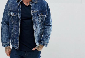 High Quality Men's Denim Jacket Custom Logo Factory Price Winter Style Washed Technique <b>Button</b> Decoration - Product Image 3