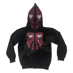 เสื้อฮู้ดดี้ผู้ชายผ้าฝ้ายฟลีซแห้งเร็ว 100% ระบายอากาศได้ดี ประดับเพชรเทียม สีพื้น ราคาประหยัด - Product Image 1