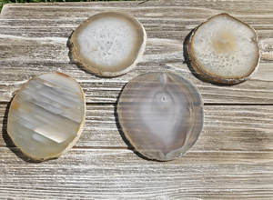 Posavasos personalizados, posavasos de ágata, piedra personalizada, mármol, cristal, Ágata blanca, rebanada, posavasos para bebidas, accesorios de mesa de restaurante - Product Image 5