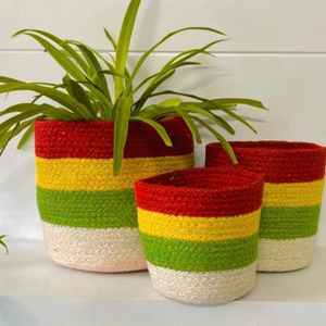 Nordic Style <b>Large</b> Floor <b>Basket</b> Woven Rattan Bamboo and Grass for Succulents and Flowers Wholesale for Laundry Usage - Product Image 3
