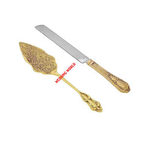 Couverts de fantaisie de concepteur de couteau de gâteau en métal de couleur d'or élégant classique pour des hôtels et des restaurants - Product Image 3