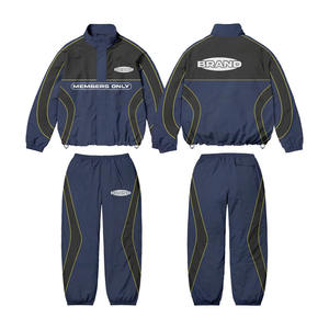 Men's Custom Logo Printed Breathable Fitness Activewear Solid Color Block Design Winter <b>Tracksuits</b> <b>Waterproof</b> Plus Size Set - Product Image 1