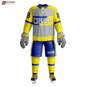Ensemble personnalisé de maillot et short de hockey sur glace, sublimation, tenue de hockey d'équipe, respirant, fabricant OEM, vêtements en gros, kit - Product Image 2