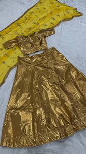 Conjunto de Blusa, Lehenga Choli y Dupatta Banarasi Zari, Ropa Moderna Reversible para Fiestas, para Todas las Temporadas, Estilo Indio y Pakistaní - Product Image 5