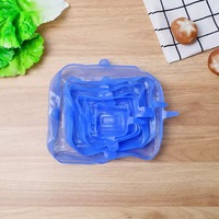 Couvercle de bol réutilisable pour aliments Couvercles extensibles en silicone flexible Lot de 6 sacs en PP avec logo personnalisé Couverture de conservation de la fraîcheur personnalisée