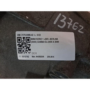 MOTEUR COMPLET D'OCCASION BMW Série 1 (E87) 2170,0006.42 N43B20A essence 1995 (07>) - Product Image 5