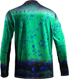 เสื้อตกปลามีฮู้ดผ้าเจอร์ซีย์แห้งเร็วเสื้อตกปลาแขนยาวป้องกันรังสียูวีป้องกันแสงแดดออกแบบได้ตามต้องการ - Product Image 2