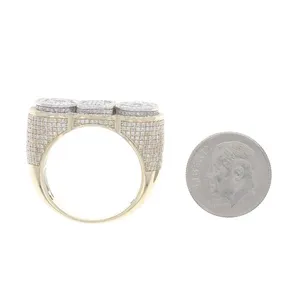 Real 18K chapado en oro amarillo CEO Hombres y mujeres Totalmente Moissanite Hip Hop Ring Lab Creado Anillo de diamantes - Product Image 3