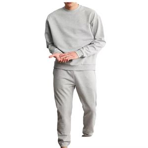 Customized Men's Warm Teddy Fleece Crew <b>Neck</b> Pullover Sweatshirts 100% Cotton Solid Pattern Winter Printed - Product Image 4