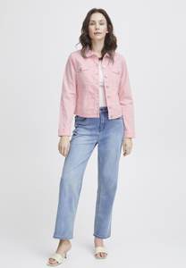 Venta caliente última chaqueta de mezclilla de mujer glaseado Rosa bolsillos en el pecho Botón de sujeción diseñado para mujeres para todas las estaciones comodidad - Product Image 4