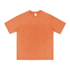 Camisetas pesadas en blanco 340gGSM 100% algodón desgastado liso Unisex Oversize Vintage ácido lavado camisetas - Product Image 5