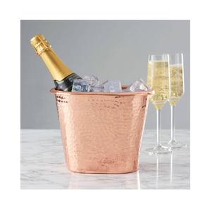 Cubo de hielo de acero con acabado mate de cobre antiguo Accesorios de barra con acabado antiguo de acero inoxidable Cubo de hielo con acabado de cobre - Product Image 1