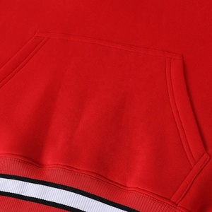 <b>Red</b> White Regular Sleeve Lined Fleece Pullover O-Neck Pocket Knitted Casual Unisex Winter Wear Anti-Pilling Breathable - Product Image 5
