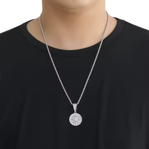 Collar de Lujo con Colgante de Moissanita Hecho a Mano, Estilo Hip Hop, Oro Rosa, de 1-4 Pulgadas, para Compromiso o Boda - Product Image 2