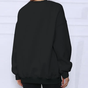 Custom Fall Trendy Clothes Oversized Sweatshirt Women <b>Long</b> <b>Sleeve</b> Crewneck Sweatshirt <b>Black</b> Casual Pullover <b>Top</b> Hoodies - Product Image 5