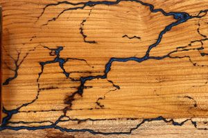 Bandeja de madera para servir con asa, plato de diseñador para el desayuno, bandeja rectangular de madera de teca de resina epoxi para servir el almuerzo - Product Image 3