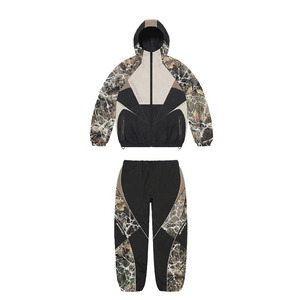 Men's Premium Quality Oversized Zipper Hoodie Flared Pant Track <b>Suit</b> Top Selling Two-Piece Set Windbreaker With Custom Logo - Product Image 1