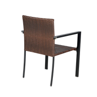 Chaise de jardin en rotin PE simple BeNK avec structure en acier, chaise minimaliste en osier pour patio extérieur, cour, parc, villa, hôtel