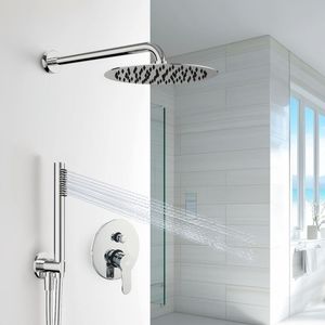 Kit de ducha redondo con mezclador y desviador completo que incluye cabezal de ducha Hope para juegos de baño - Product Image 3