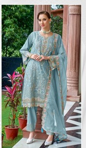 Nouvelle tenue pakistanaise en georgette lourde avec broderie pour la vente en gros - Product Image 4
