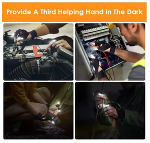 Sarung tangan memancing hitam grosir, dengan senter LED sarung tangan olahraga balap, perlengkapan memancing rumah tanpa jari - Product Image 4